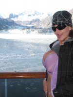 Kelly's big tits on a ship in Alaska!