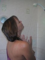My busty British wife in the shower